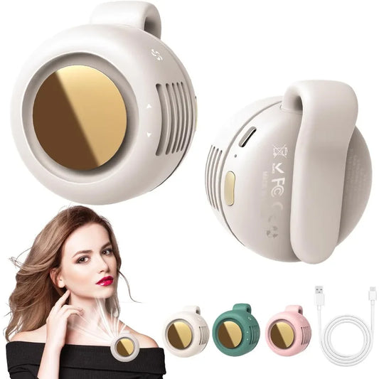 Portable Silent Mini Bladeless Electric Fan,Small Fan Clip on Shirt Waist Mini Bladeless Fan Adjustable 3-Speed for Outdoor NEW